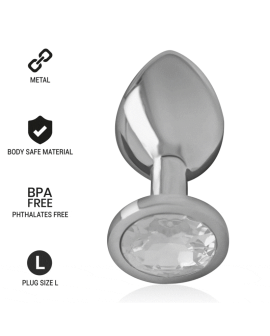 INTENSE - ANALPLUG AUS ALUMINIU MMETALL MIT SILBERNEM KRISTALL, GRÖSSE L
