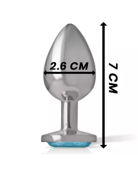 INTENSE - ANALSTECKER AUS ALUMINIUMMETALL MIT BLAUEM KRISTALL, GRÖSSE S