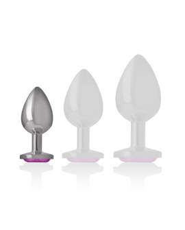 INTENSE - ALUMINIUMMETALL-ANALSPLUG MIT ROSAFARBENEM KRISTALL, GRÖSSE S