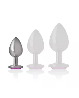 INTENSE - ALUMINIUMMETALL-ANALSPLUG MIT ROSAFARBENEM KRISTALL, GRÖSSE S