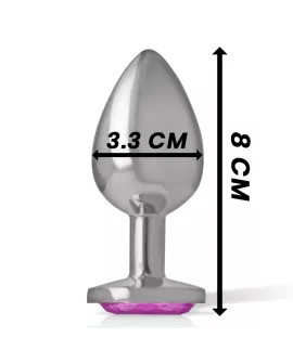 INTENSE - ANALPLUG AUS ALUMINIUMMETALL MIT ROSA KRISTALL, GRÖSSE M