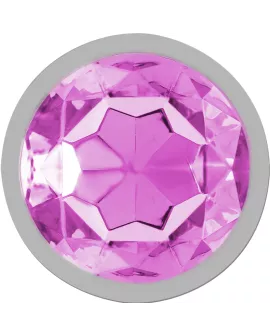INTENSE - ANALPLUG AUS ALUMINIUMMETALL MIT ROSA KRISTALL, GRÖSSE M