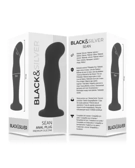 BLACK&SILVER - SEAN PLUG ANAL PREMIUM SILIKON SCHWARZ