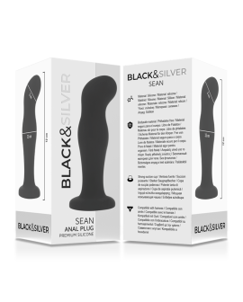 BLACK&SILVER - SEAN PLUG ANAL PREMIUM SILIKON SCHWARZ