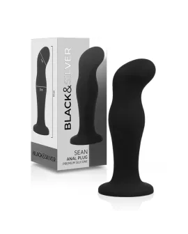 BLACK&SILVER - SEAN PLUG ANAL PREMIUM SILIKON SCHWARZ