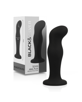 BLACK&SILVER - SEAN PLUG ANAL PREMIUM SILIKON SCHWARZ