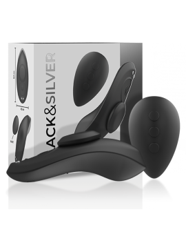 BLACK&SILVER - PRESTON WIEDERAUFLADBARER SILIKON-VIBRATOR-PANTIE SCHWARZ