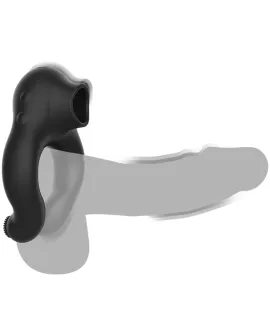 BLACK&SILVER - VIBRATORRING AUS SILIKON, 3 MOTOREN, WIEDERAUFLADBAR, SCHWARZ