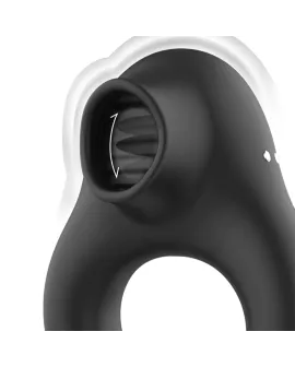 BLACK&SILVER - VIBRATORRING AUS SILIKON, 3 MOTOREN, WIEDERAUFLADBAR, SCHWARZ