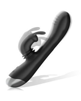 BLACK&SILVER - DJ. ADAM WIEDERAUFLADBARER SILIKON-KANINCHEN-STIMULATOR SCHWARZ