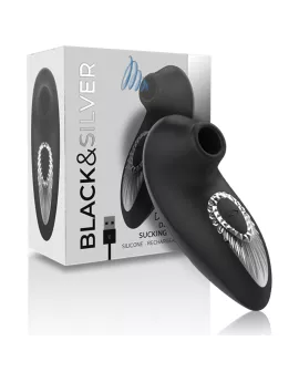 BLACK&SILVER - DRAKE DELUXE SUCKING VIBE WIEDERAUFLADBARES SILIKON SCHWARZ