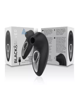 BLACK&SILVER - DRAKE DELUXE SUCKING VIBE WIEDERAUFLADBARES SILIKON SCHWARZ