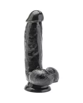 Get Real - Dildo 12 cm mit Kugeln schwarz