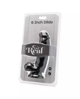 Get Real - Dildo 12 cm mit Kugeln schwarz