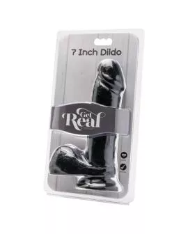GET REAL - Dildo 18 cm mit schwarzen Eiern
