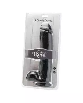 GET REAL - DILDO 28 CM MIT SCHWARZEN EIEREN