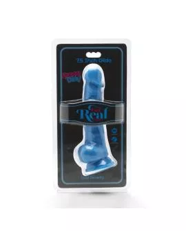 Get Real - Happy Dicks 19 cm mit Bällen Blau