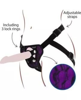 Get Real - Strap-On Spitzengeschirr Lila