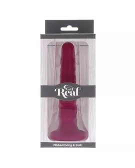 Get Real Ribbed Dong - Gerippter Dildo 12 cm Rot