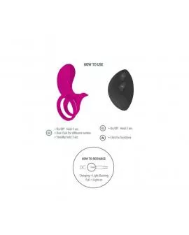 XOCOON - PAAR-STIMULATORRING FUCHSIA