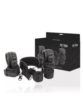 Fetish Submissive - Meisterposition mit 4 Neopren-Handschellen