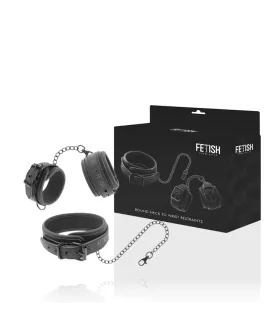 FETISH SUBMISSIVE - Vegan-Leder-Halskette-Handschellen