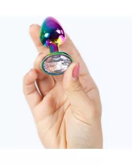 SECRETPLAY - Butt Plug Metall Regenbogen klein 7 cm