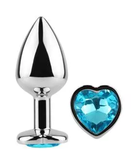 SECRETPLAY - Metall-Analplug Blaues Herz Klein 7 cm