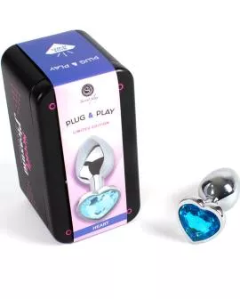 SECRETPLAY - Metall-Analplug Blaues Herz Klein 7 cm