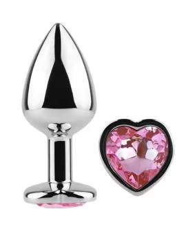SECRETPLAY - Metall-Analplug Fuchsia Herz Klein 7 cm