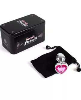 SECRETPLAY - Metall-Analplug Fuchsia Herz Klein 7 cm