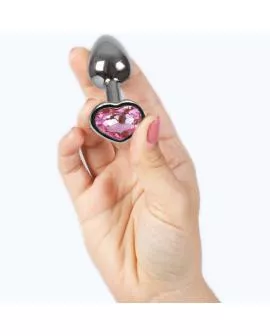 SECRETPLAY - Metall-Analplug Fuchsia Herz Klein 7 cm