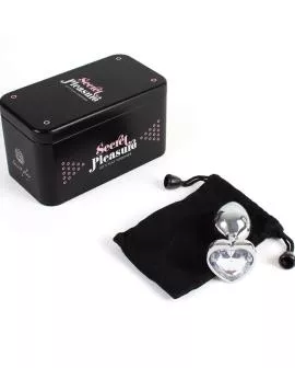 Secretplay Analplug aus Metall mit Kristallherz - Klein 7 cm