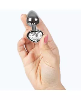 Secretplay Analplug aus Metall mit Kristallherz - Klein 7 cm