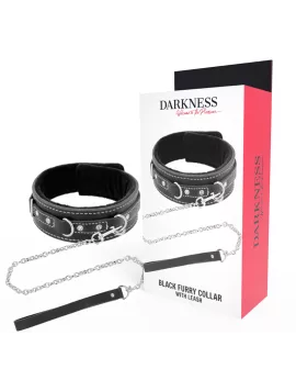 DARKNESS - Hochwertige Leder-Halskette mit Leine