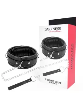 DARKNESS Weiche Leder-Halskette mit Kette - Erotik