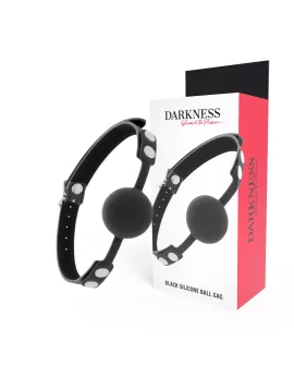 DARKNESS - Erotik-Knebel aus schwarzem Silikon