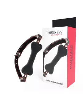 DARKNESS - Schwarzer Knochen-Silikon-Knebel