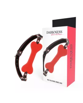 DARKNESS - Roter Knochen-Silikon-Knebel
