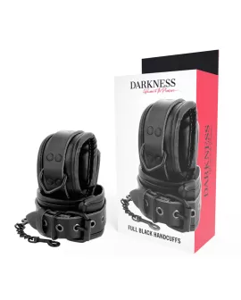 Darkness - Verstellbare Handschellen aus schwarzem Leder