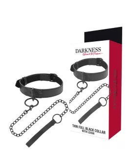 DARKNESS - Schwarze Erotik Halskette mit Kette