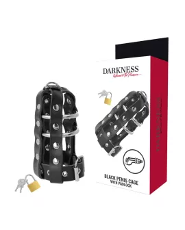 DARKNESS - KEUSCHHEITSKFIG AUS LEDER MIT SCHLOSS