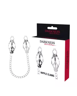 DARKNESS - Nippelklemme aus Metall mit Kette