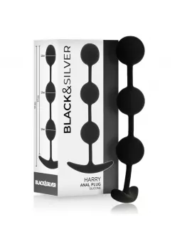 BLACK&SILVER - HARRY ANAL-ROSENKRANZ 3 SILIKONKUGELN 14 CM