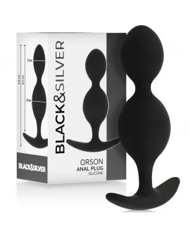 BLACK&SILVER - ORSON PLUG SILIKON 2 ANALWELLEN 9 CM