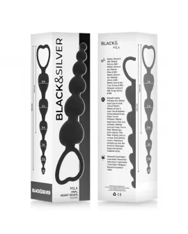 BLACK&SILVER - MILA ANAL-HERZKETTE 18 CM