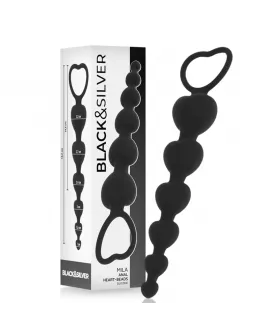 BLACK&SILVER - MILA ANAL-HERZKETTE 18 CM