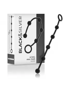 BLACK&SILVER - KORG ANAL ROSENKRANZ SILIKON INITIATION 21 CM