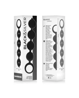 BLACK&SILVER - LENNON ANAL ROSENKRANZ 4 SILIKONKUGELN 15 CM