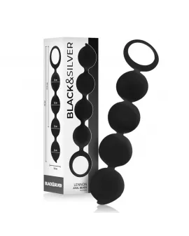 BLACK&SILVER - LENNON ANAL ROSENKRANZ 4 SILIKONKUGELN 15 CM